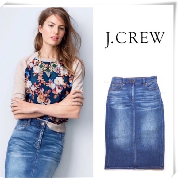 j crew denim skirt